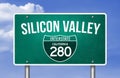 Silicon Valley in California - road sign illustration Royalty Free Stock Photo