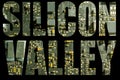 Silicon valley with circuit board background Royalty Free Stock Photo