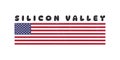 Silicon Valley inscription. Textured USA flag with inscription. Vector illustration Royalty Free Stock Photo