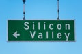 Silicon Valley road sign under blue sky Royalty Free Stock Photo