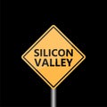 Silicon Valley sign isolated on black background Royalty Free Stock Photo