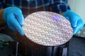 Silicon wafer for manufacturing semiconductor of integrated circuit Royalty Free Stock Photo