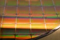 Silicon Wafer and Microcircuits - A wafer is a thin slice of semiconductor material, such as a crystalline silicon, used in Royalty Free Stock Photo