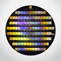 Silicon wafer with ready processors. Realistic illustration