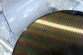 Silicon Wafer of SIM Cell Phone Chips and Storage Royalty Free Stock Photo