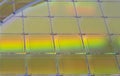 Silicon Wafers and Microcircuits - A wafer is a thin slice of semiconductor material, such as a crystalline silicon, used in Royalty Free Stock Photo