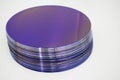 Silicon wafers of purple color in stock Royalty Free Stock Photo