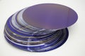 Silicon wafers of purple color in stock Royalty Free Stock Photo
