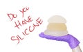 Silicone breast implants. Nurse holding implants. Doctor holding implants. Plastic surgery Royalty Free Stock Photo