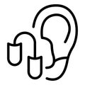 Silicone earplugs icon outline vector. Noise auditory