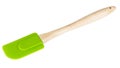 Silicone kitchen spatula with wooden handle isolated on white