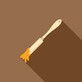 Silicone pastry brush is covered in honey in this flat design icon Royalty Free Stock Photo