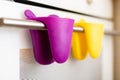 Silicone pot holder for hot dishes Royalty Free Stock Photo