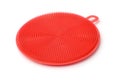 Silicone red dish washing brush Royalty Free Stock Photo