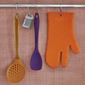 Silicone spoons and mittens Royalty Free Stock Photo