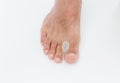 Silicone toe separator for bunion toe or hallux valgus. Royalty Free Stock Photo