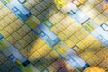 silicone wafer - closeup full-frame macro background for microelectronic chip manufacturing concept Royalty Free Stock Photo