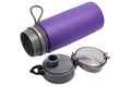 Silicone water bottle with wide neck and airtight lid, for gym and outdoor workouts, for athletes and kids who go to