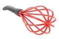 Silicone wire whisk isolated on white background. Black and red color Royalty Free Stock Photo