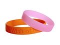 Silicone wristbands together Royalty Free Stock Photo