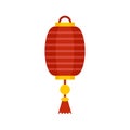 Silk chinese lantern icon flat isolated vector