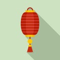 Silk chinese lantern icon, flat style