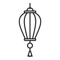 Silk chinese lantern icon, outline style