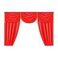 Silk classical curtains for opera or theater decor vector Illustration Royalty Free Stock Photo