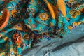 Silk clothes abstract texture and hippie sun glasses