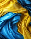 Silk in the colors flag of Ukraine or Switzerland Royalty Free Stock Photo