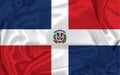 Silk Dominican Republic Flag Royalty Free Stock Photo