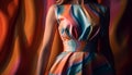 Silk elegance a fashionable blue evening gown for young females generated by AI