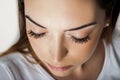 Silk Eyelash Extensions: Close-Up in Beauty Studio