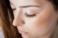 Enhancing Beauty: Silk Eyelash Extensions in a Close-Up View Royalty Free Stock Photo