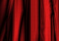 Silk Fabric Background, Red Satin Cloth Waves, Abstract Flowing Waving Textile