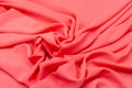 Silk fabric, crepe de chine coral