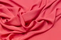 Silk fabric, crepe de Chine light cowberry color