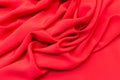 Silk fabric, crepe de Chine red color