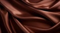 Dark Brown Silk Fabric Texture with Beautiful Waves. Elegant Background for a Luxury Product Royalty Free Stock Photo