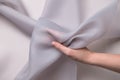 Silk fabric, organza `Carolina`, colors gray.