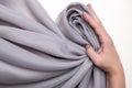 Silk fabric, organza `Carolina`, colors gray.