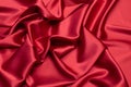 Silk fabric, satin. Color red (pink, fuchsia). Texture, background, pattern Royalty Free Stock Photo