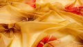 Silk fabric texture, background, yellow, light beige, beige, apr