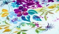 Silk fabric texture. flowers Royalty Free Stock Photo