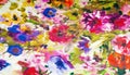 Silk fabric texture. flowers Royalty Free Stock Photo