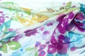 Silk fabric texture. flowers Royalty Free Stock Photo