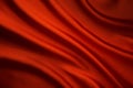 Silk Fabric Wave Background, Abstract Red Satin Cloth Texture Royalty Free Stock Photo