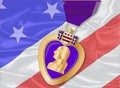 Silk Flag and Purple Heart