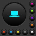 Silk hat dark push buttons with color icons