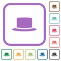 Silk hat simple icons